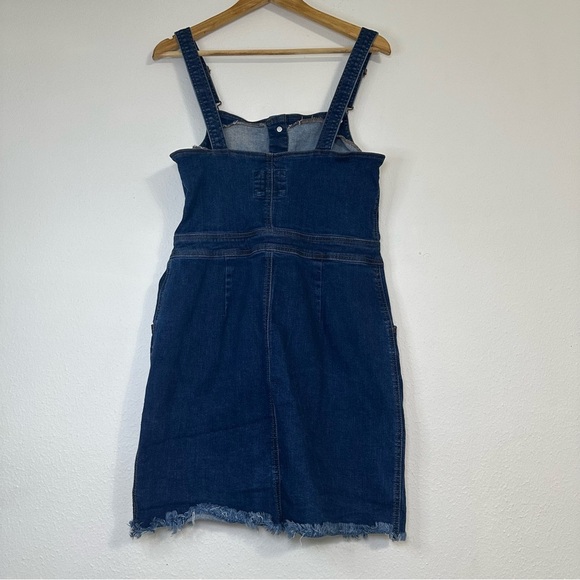 Wax Jean Dark Blue Denim Wax Jean, Size M, Blue Overalls Skirt. - Picture 2 of 12